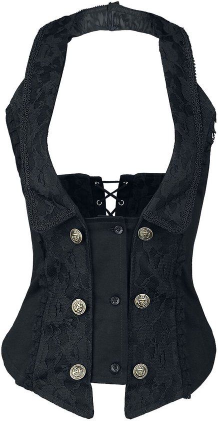 Burleska Melissa Waist Coat Dames Onderborstkorset - Zwart - S