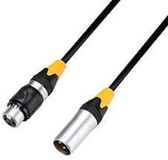 Adam Hall Cables 4 STAR DMF 0500 IP65 - DMX-kabel, Rean 3-polige XLR mannelijk naar 3-polige XLR female, zwart, 5m