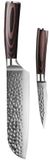 Shinrai Knives Japan Shinrai Knives - Gehamerd RVS 2-delige Messenset - Santoku + Schilmes