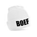 Bellatio Decorations Boef muts/beanie met pompon - onesize - wit