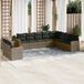 Maison Exclusive - Ensemble de jardin, composé de 10 pièces avec coussins, gris, en polyrotin