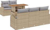 vidaXL Tuinbank Set Beige Poly Rattan
