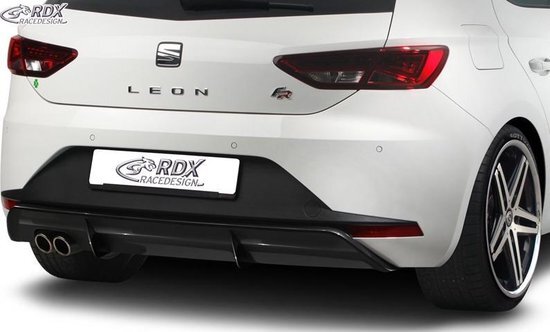 RDX Racedesign Achterskirt 'Diffusor' Seat Leon 5F FR SC/5-deurs 2013- excl. ST/Cupra (ABS zwart glanzend)