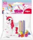 Dekora Unicorn Cake Topper & Candles pk/10