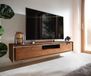 DELIFE Tv-meubel Stonegrace 175 cm acacia bruin steenfineer 2 deuren 1 lade 1 legplank zwevend
