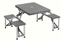 Cao Camping Picknick-koffertafel, blauw (grijs), 85 x 65 x 67 cm
