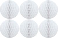 Fest-Dekor Gmbh Boules de Noël en papier - 6 pièces - Blanc - 10 cm