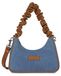 Petit sac bandoulière en coton, couleur bleu camel