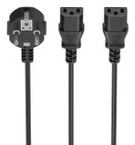 AISENS A132-0865 electriciteitssnoer Zwart 3 m CEE7/7 2 x C13 stekker