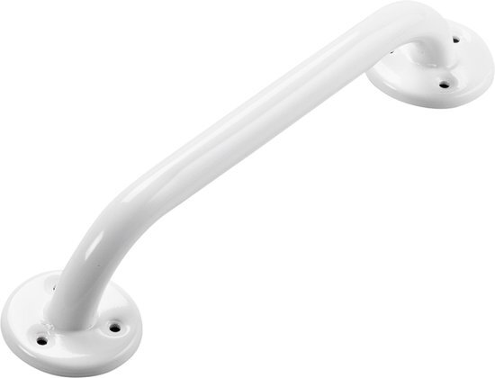Scholten Hulpmiddelen Wandbeugel wit metaal 30 cm. Handgreep / wandgreep voor badkamer / douche / toilet. Toiletbeugel / badgreep / douchegreep