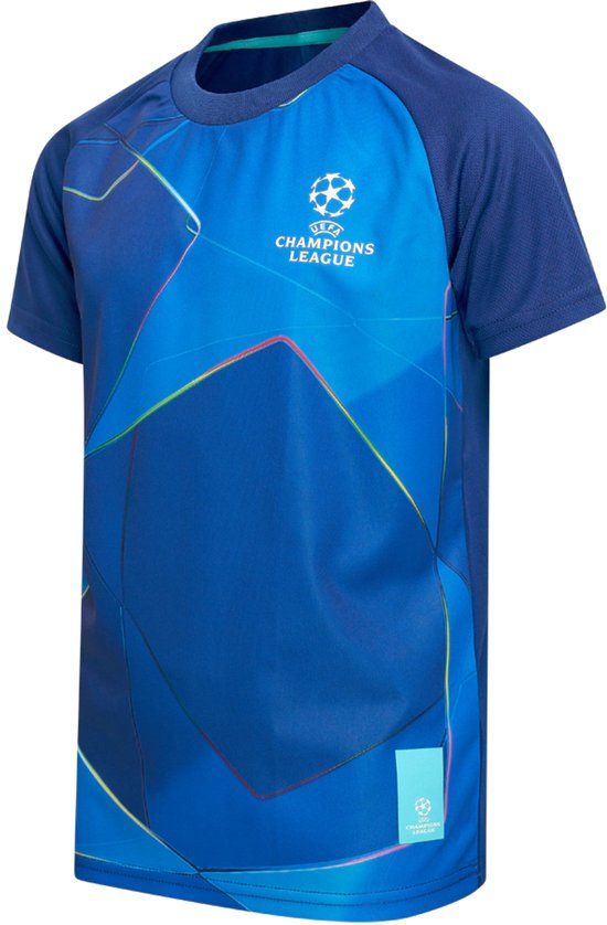 UEFA Champions League Voetbalshirt Kinderen Blauw Polyester Korte Mouw Colorblock Unisex