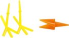Merkloos Kippen snavels en poten set - 8x stuks - geel en oranje - Paaskuikens maken - Paasdecoratie
