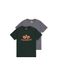ALPHA INDUSTRIES Basic T T-shirt voor heren, 2 stuks, grijs/zwart/donker petrol