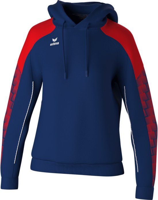 Erima Evo Star Sweatshirt Met Capuchon Dames - Marine / Rood - Maat 34