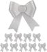 Merkloos Relaxdays strik - set van 10 - grote cadeaustrik - verjaardag & kerstboomversiering - glitterstrik - kerststrik - zilver
