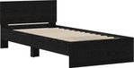 vidaXL Bedframe met Hoofdbord Zwart eiken 75 x 190 cm Bewerkt hout