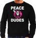 Bellatio Decorations Hippie jezus Kerstbal sweater / Kerst trui peace dudes zwart voor heren - Kerstkleding / Christmas outfit XXL