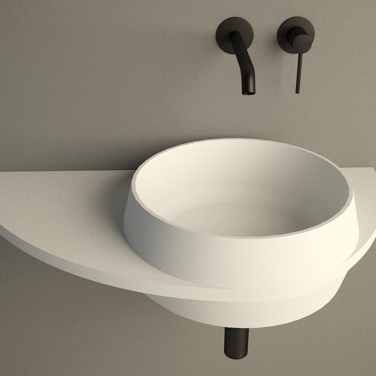 Ideavit Fontein ideavit soliddual 3.0 70x35x14 cm solid surface met opbergruimte links mat wit