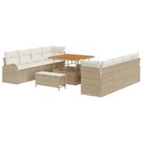 vidaXL - Tuinbank - Set - 11 - st - 10-Aantal - zitplaatsen - Beige - en - Crème