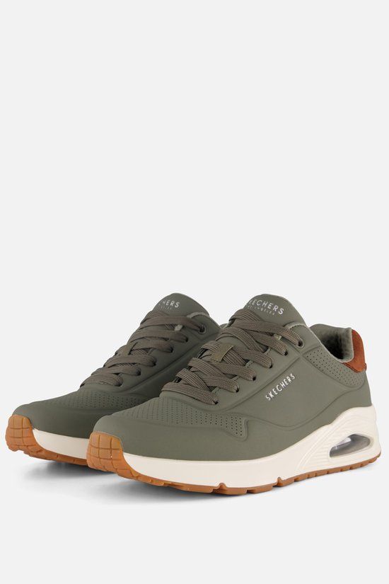 Skechers Uno Suited on Air Sneakers Heren Olijfgroen Suède 42 EU