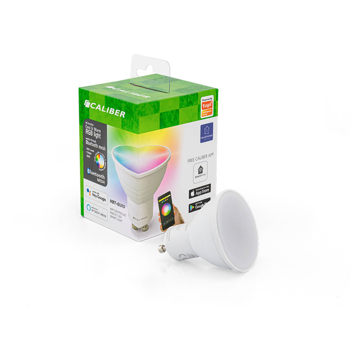 Caliber HBT-GU10 - Slimme lamp GU10 met RGB en Wit kleuren - Bluetooth Mesh
