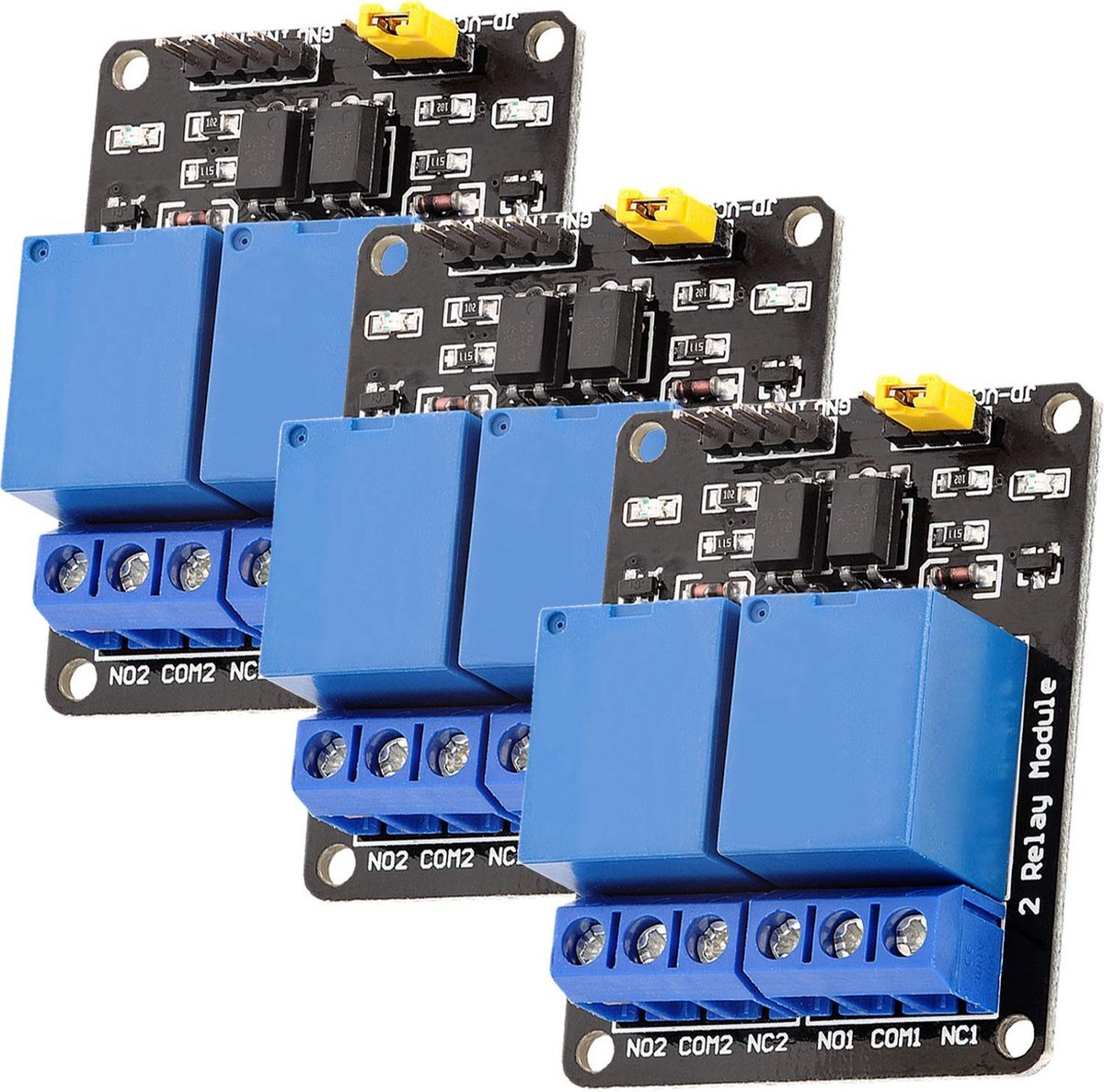 AZ Delivery 3 x 2-Relay Module 5V met Optocoupler Low-Level-Trigger compatibel met Arduino Inclusief E-Book!