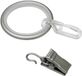 Gardinia gordijnringen met schuifinzet, plooihaken en clips, metaal, voor Ø 19 mm, zilver, verpakking van 10