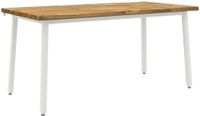 vidaXL Vierkante Eettafel 160 x 70 x 75 cm Massief Acaciahout Wit
