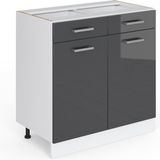 Vicco R-Line Keukenonderkast – 80 cm zonder werkblad Antraciet Hoogglans