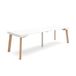 Skraut Home Uittrekbare Consoletafel Eettafel 260cm Wit Houten Poten Moderne Stijl