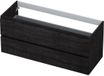 INK - Onderkast 2 Laden Greeploos met Houten Keerlijst - 1200x450x520 Mm - Houtskool Eiken