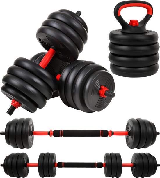 Viking Choice Halterset - Dumbbellset - 40 kg verstelbaar met kettlebell