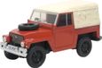 Oxford Modelauto - Land Rover Lightweight - rood/beige - 8.5 x 3 cm - schaalmodel