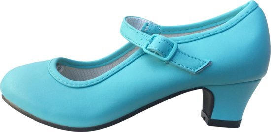 Spaansejurk NL Elsa schoenen ijs blauw - Spaanse Prinsessen schoenen - maat 36 binnenmaat 23 cm bij verkleed jurk