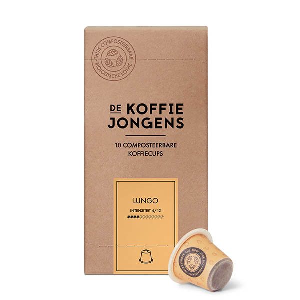 De koffiejongens Lungo koffiecups (10 stuks)