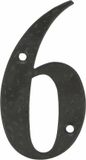 AMIG Huisnummer 6 - massief gesmeed staal - 10cm - zwart