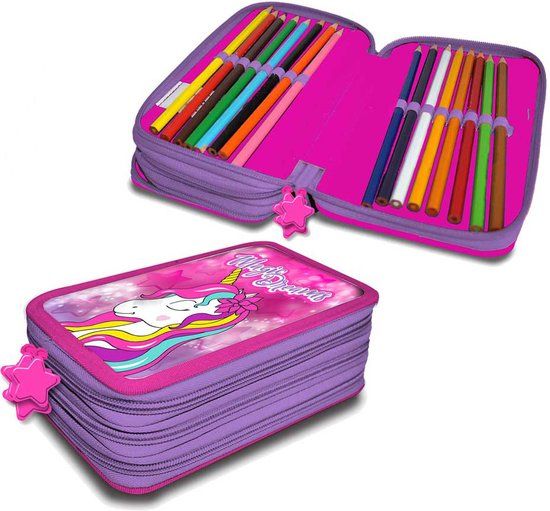 Unicorn Gevuld etui Magic Dreams - 39 stuks - 11,5 x 19,5 x 6,5 cm - Polyester