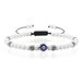 Memphis Evil Eye Armband met witte Porselein Kralen