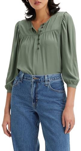 Levi's Halsey 3/4 SLV Woven Blouse - Dark Forest - L