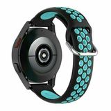 By Qubix - Siliconen sportbandje met gesp - Zwart + blauw - geschikt voor Huawei Watch 5 - 46mm