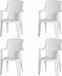 PROGARDEN Eden SET, 4 chaises empilables, blanc, plastique, modèle M73532