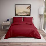 Dreamzie dekbedovertrek 240x220 cm met 2 kussenslopen 80x80 cm - Bordeauxrood - Beddenset 240x220 cm van 100% microvezel - 3-delig - Gecertificeerd chemicaliënvrij (Oeko-Tex)
