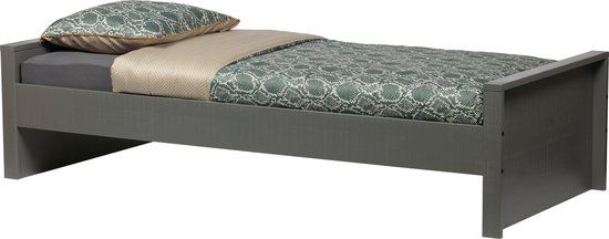 WOOOD Morris Bed - Eenpersoons - Grenen - Leem - 214x95 cm