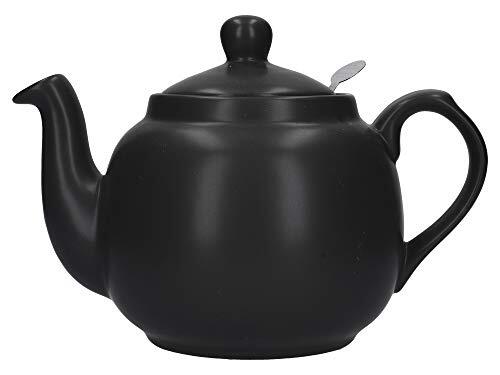 London Pottery 73280 Boerderij Losse Blad Theepot met Infuser, Keramisch, Mat Zwart, 4 Cup (1,2 liter)