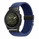 By Qubix Garmin By Qubix - 22mm Quickfit Braided Nylon Band met Parachute Sluiting - Blauw - Geschikt voor Fenix 9 / 9 Pro (47mm)