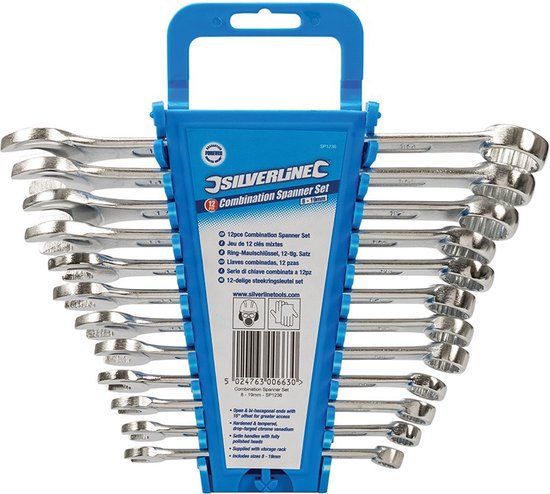 Silverline Steekringsleutelset - 12-delig - 8-19 mm