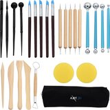 ArtJo 24-delige Klei Gereedschap Set - Pottenbakken, Boetseren, Beeldhouwen - Voor Beginners - Kleigereedschap