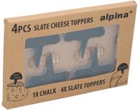 Alpina leisteen kaastoppers met krijt - set van 4 stuks