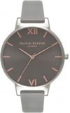 Olivia Burton Big Dial Sunray OB16BD90 - Horloge - Leer - Grijs - Ø 38 mm