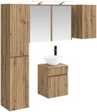 vidaXL Badkamerkastenset 5 stuks Artisanaal eiken Bewerkt hout